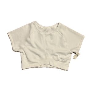 OFFLINE by Aerie NWT Cropped Ribbed White Short Sleeve T-Shirt Women’s XL